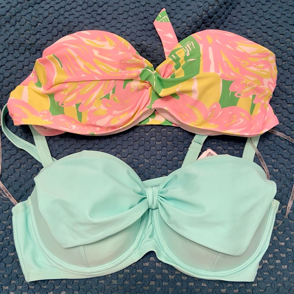 2 Bikini Tops Forever 21 BowTop and Lilly Pulitzer for Target Top